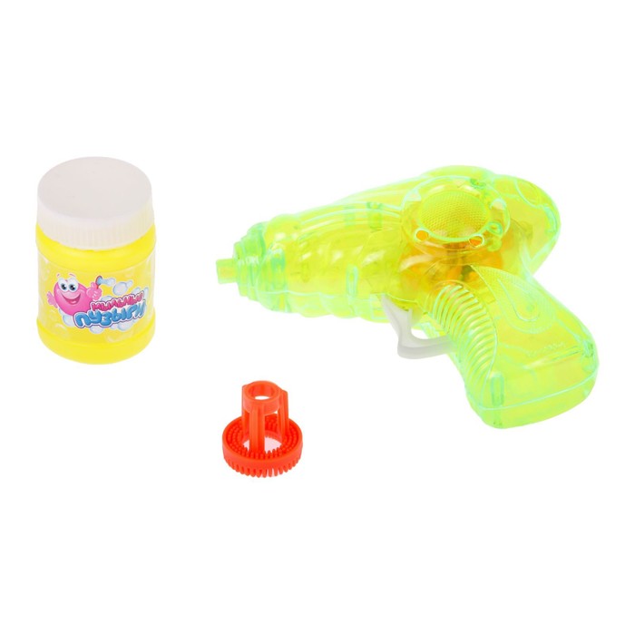 Мыльные пузыри «Пистолет световой» с насадкой и флаконом, 50 мл, цвета МИКС - фото 1905314903