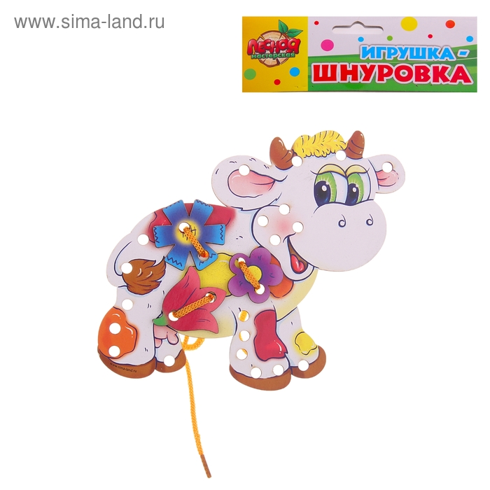 Шнуровка "Коровка с цветочками" - Фото 1