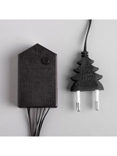 Гирлянда «Нить» 10 м, IP20, тёмная нить, 100 LED, 8 режимов, 220 В, свечение синее