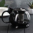 Чайник заварочный «Бетти», 800 мл, с ситечком, цвет черный - фото 25630211