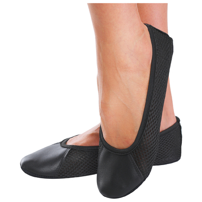 Чешки, сетка/натуральная кожа, цвет чёрный, длина по стельке 16,5 см