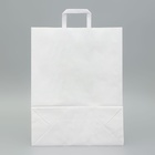 Пакет крафт без печати, белый, плоская ручка 35×15×45 см (25 шт) - фото 808980940