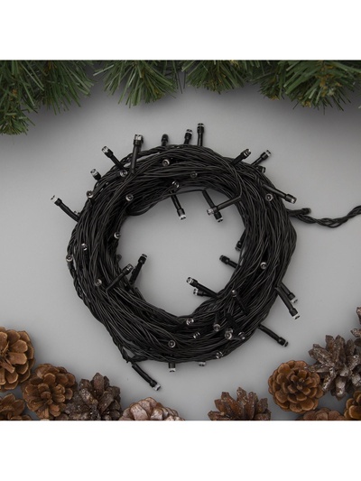 Гирлянда «Нить» 20 м, IP20, тёмная нить, 200 LED, свечение белое, 8 режимов, 220 В