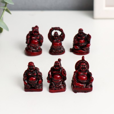 Нэцкэ фигурка под дерево «Хотей», 3.5 см, набор 6 шт.