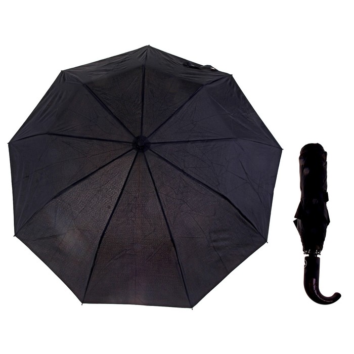 Зонт полуавтоматический "Однотонный", R=55см, цвет чёрный