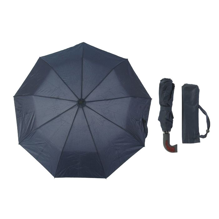 Зонт полуавтоматический "Однотонный", R=55см, цвет тёмно-синий