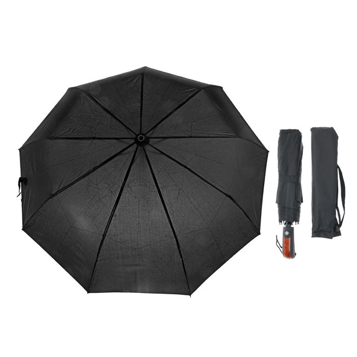 Зонт автоматический "Однотонный", R=70см, цвет чёрный