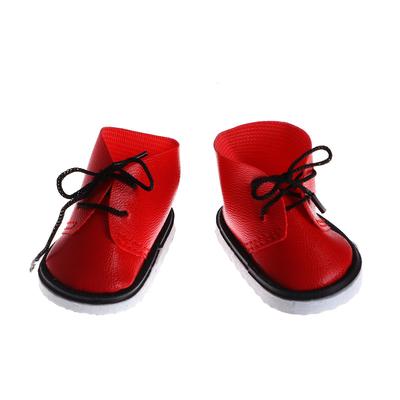 Ботинки для куклы «Завязки», длина подошвы: 6 см, 1 пара, цвет красный