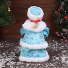 Снегурочка под ёлку «Зимнее волшебство. Пуговка ромбик» с подсветкой, двигается, 30 см, голубой - Фото 3