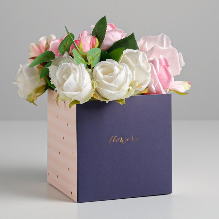 Коробка для цветов с PVC крышкой Flowery , 12 × 12 × 12 см - Фото 1