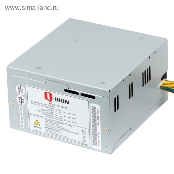 Блок питания FSP ATX 500W QD-500W, ATX, 120mm, 5xSATA, 80+ - Фото 1