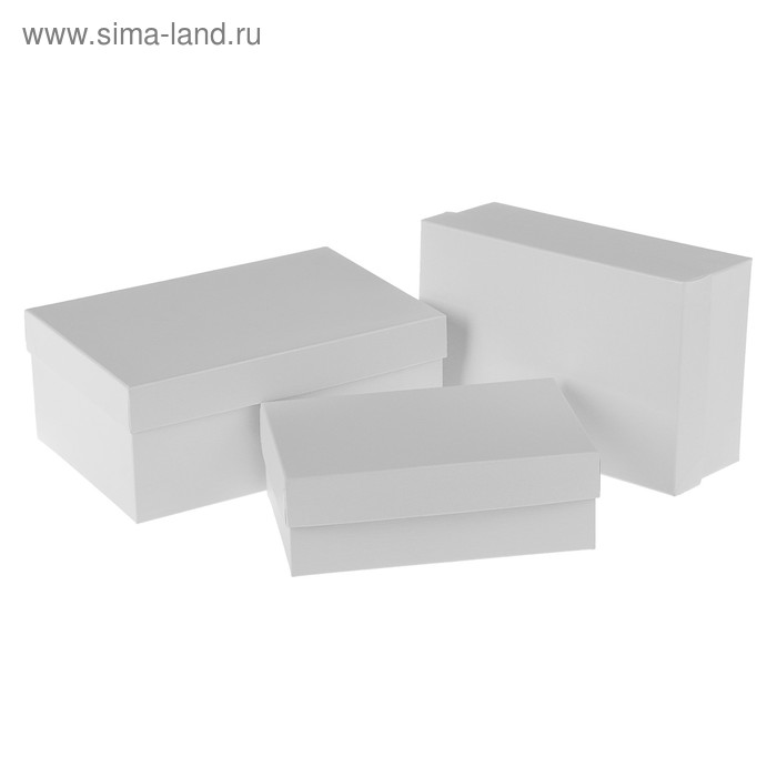 Набор коробок 3в1 "Белый жемчуг", 23 х 16 х 9,5 - 15,5 х 15,5 х 5,5 см - Фото 1