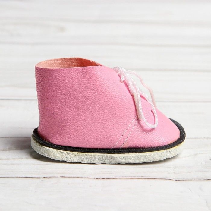Ботинки для куклы «Завязки», длина подошвы: 7,5 см, 1 пара, цвет нежно-розовый - фото 1908398730
