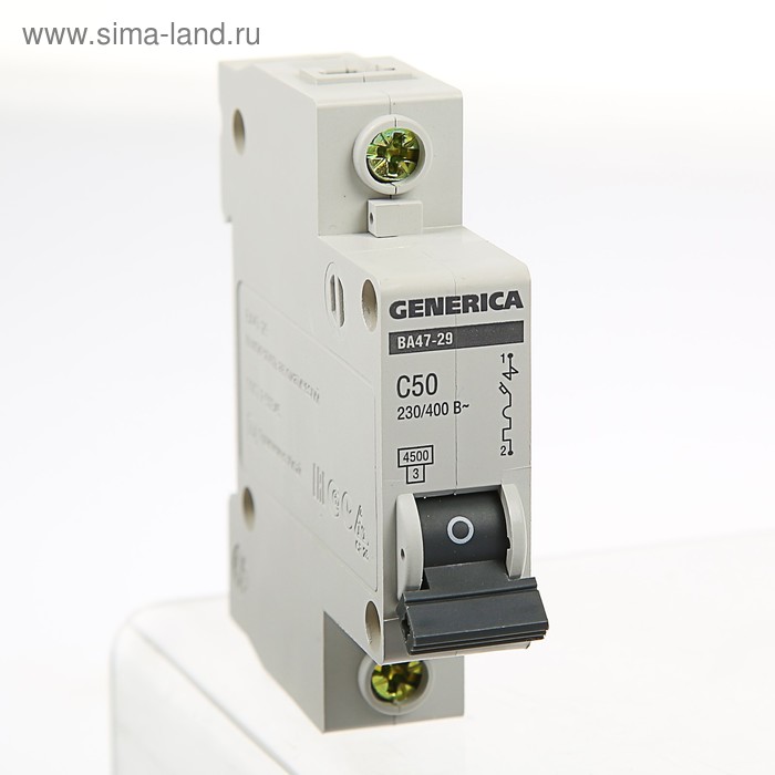 Выключатель автоматический IEK GENERICA ВА47-29, 1п, 50 А, 4.5 кА, хар-ка С - Фото 1