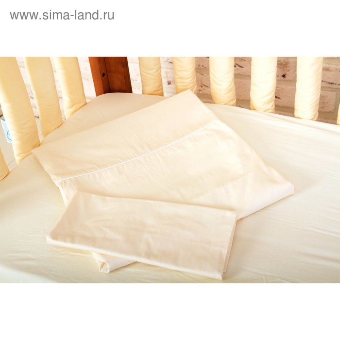 КПБ Plain Sandy, 65х125 см на рез., 110х140 см, 40х60 см-1 шт., сатин - Фото 1