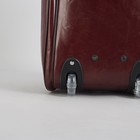 Сумка дорожная на колёсах, 2 отдела на молниях, длинный ремень, цвет коричневый - Фото 4