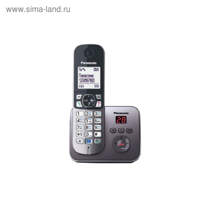 Телефон Panasonic KX-TG6821 DECT AOH, 1 трубка, полифония, дисплей, серебристый металлик - Фото 1
