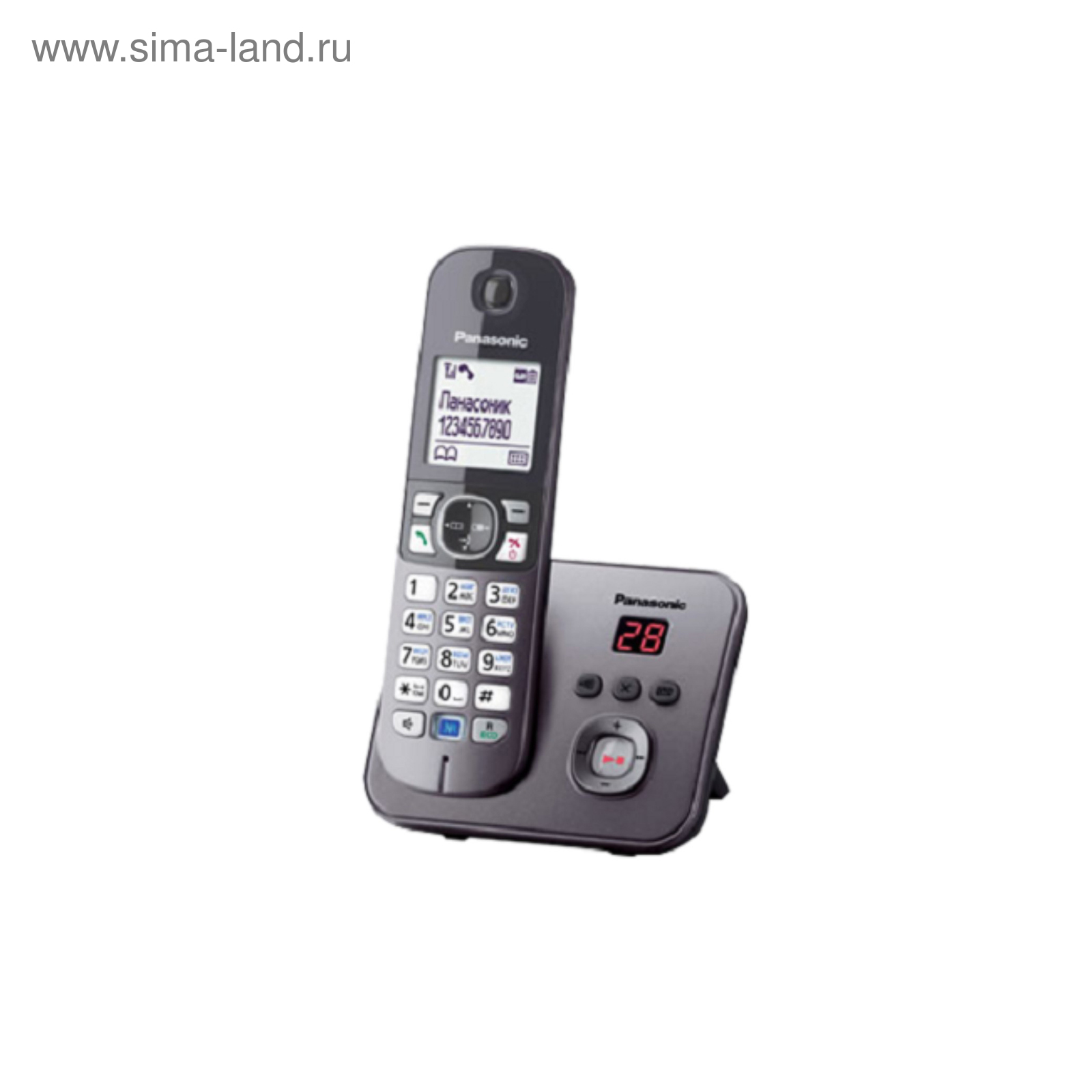 Телефон Panasonic KX-TG6821 DECT AOH, 1 трубка, полифония, дисплей,  серебристый металлик