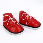 Ботинки для куклы «Завязки», длина подошвы: 7,5 см, 1 пара, цвет красный - фото 8404959