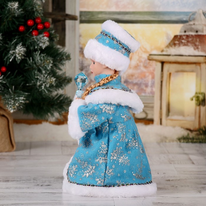 Снегурочка "Кристалл голубая" двигается, 28 см - фото 1908398803