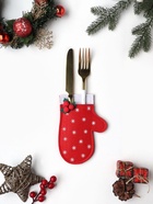 Конверт для столовых приборов «Доляна. Варежка», 10×15 см, фетр, красное - Фото 2