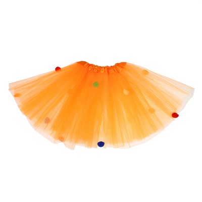 Карнавальная юбка «Помпушки», 3-х слойная 4-6 лет, цвет оранжевый