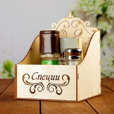 Органайзер для хранения специй Дарим Красиво «Специи», 15×16 см, дерево