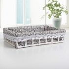 Корзина для хранения плетёная «Вьюнок», 35×25×8 см, цвет серый - Фото 1