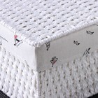 Корзина для хранения плетёная с крышкой ручной работы Доляна «Море», 25×25×18 см, цвет белый - Фото 5
