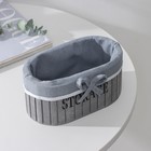 Корзина для хранения Доляна Storage, 19×11×9,5 см, малая, дерево, цвет серый - Фото 2