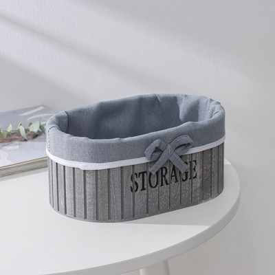 Корзина для хранения Доляна Storage, 24×15×10 см, средняя, дерево, цвет серый