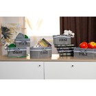 Корзина для хранения Доляна Storage, 28×19×11 см, большая, дерево, цвет серый - Фото 5