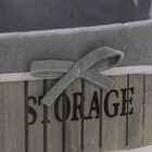 Корзина для хранения Доляна Storage, 28×19×11 см, большая, дерево, цвет серый - Фото 3