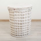 Корзина для белья универсальная плетёная Доляна «Море», 34×28×28 см, цвет белый - Фото 1