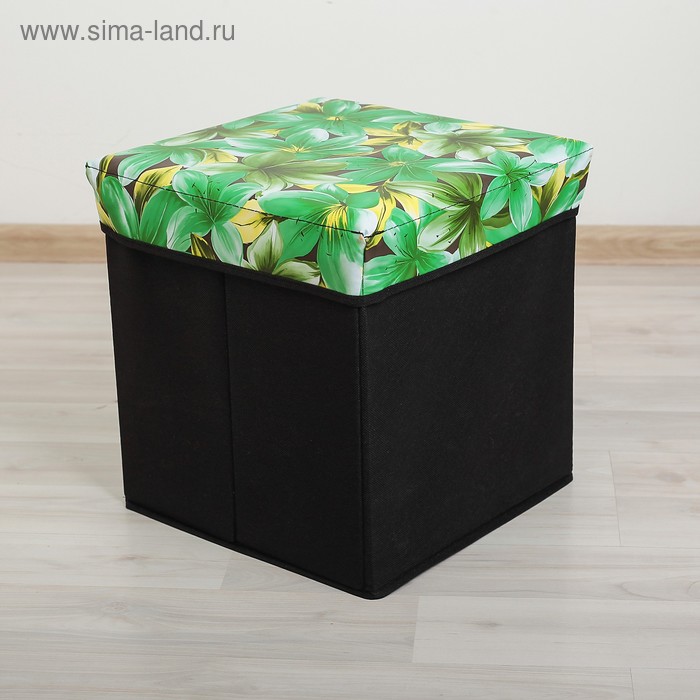 Короб для хранения (пуф) складной "Сочная зелень" - Фото 1