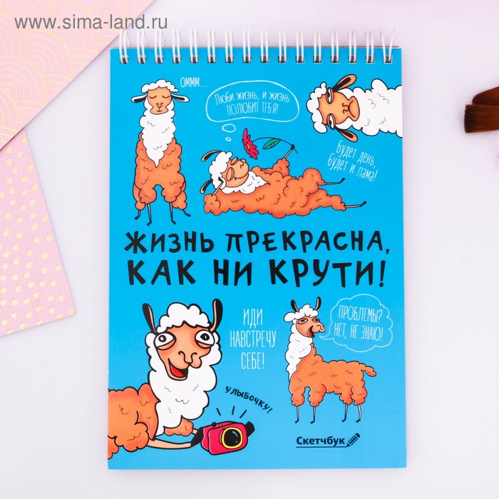 Скетчбук «Жизнь прекрасна, как ни крути!» А5, 40 л, 100 г/м - Фото 1