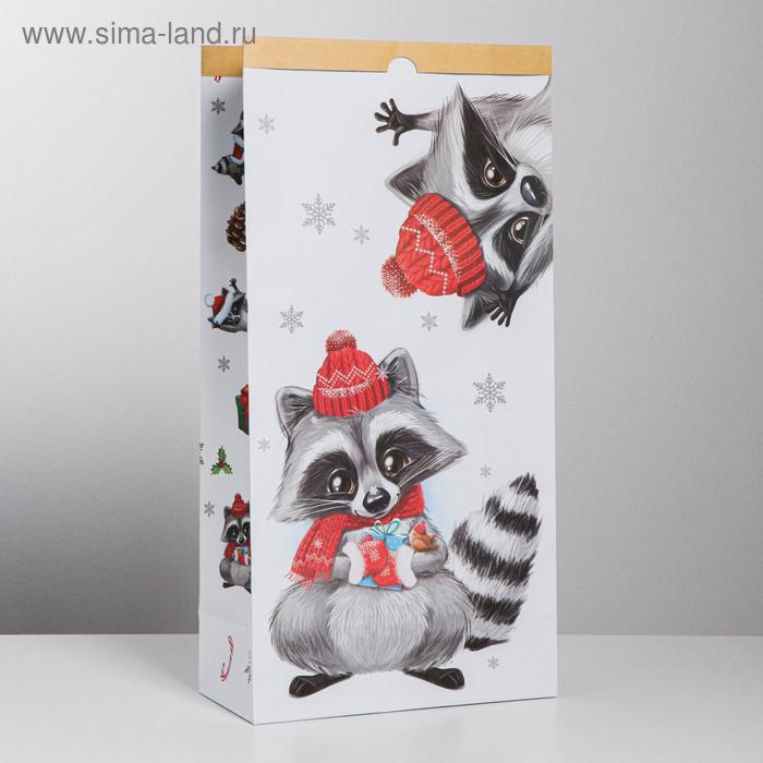 Пакет крафтовый «Зимние забавы», 32 х 64 х 16 см - Фото 1