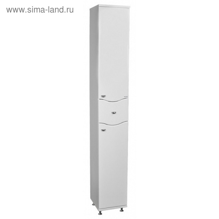 Пенал напольный Айсберг «Волна 30», с верхним ящиком, правый, 300×316×2000 мм, цвет белый - Фото 1