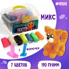 Тесто для лепки, 7 цветов, 190 грамм, 2 формочки, шприц, МИКС - Фото 2