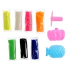 Тесто для лепки, 7 цветов, 190 грамм, 2 формочки, шприц, МИКС - Фото 4