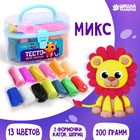 Тесто для лепки, 13 цветов, 200 г, 2 формочки, каток, шприц, цвета МИКС - Фото 1