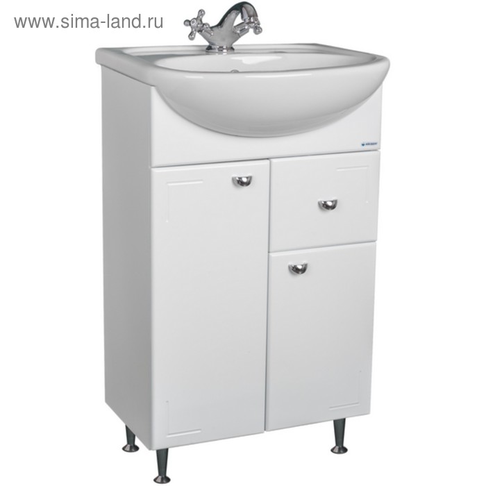 Тумба напольная «Айсберг. Классик», под раковину «Уют 55», с верхним ящиком, 504×301×820 мм, цвет белый - Фото 1