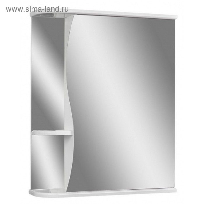 Зеркало шкаф для ванной комнаты Айсберг Волна 1-50, правый - Фото 1