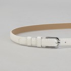 Ремень женский, блеск, гладкий, пряжка металл, ширина - 2 см, цвет белый - Фото 2