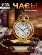 Часы карманные «Классика», кварцевые, диаметр циферблата 4.5 см, золотистые - Фото 1