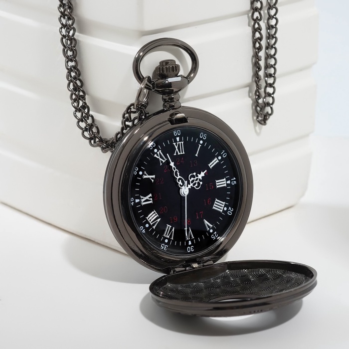 Часы карманные «Бонжур», кварцевые, циферблат d=4 см, 5.5×4.5 см, цепочка 80 см - Фото 1