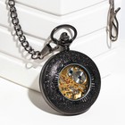 Часы карманные "Скелетон" механические, 5.5 х 4.5 см, d циферблата-4 см - Фото 3