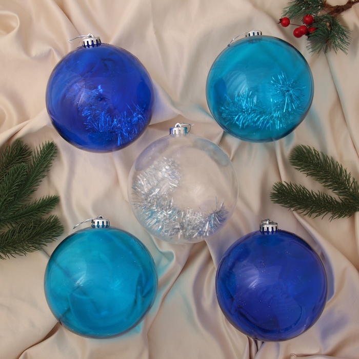Набор шаров пластик d-15 см, 5 шт "Барбара" микс - Фото 1