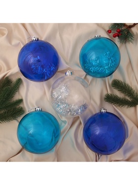 Ёлочные игрушки «Барбара», шары новогодние, d=15 см, набор 5 шт., МИКС