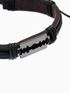 Браслет кожаный «Лезвие», чёрный с чернёным серебром, d=7 см - Фото 3